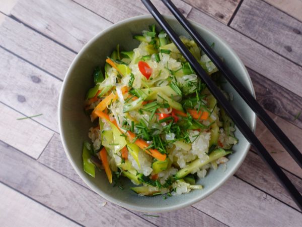 riso di konjac zero carbo con verdurine ketofood