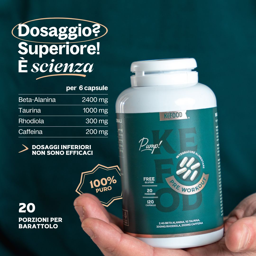 PRE WORKOUT - BETA ALANINA, TAURINA, RHODIOLA, CAFFEINA