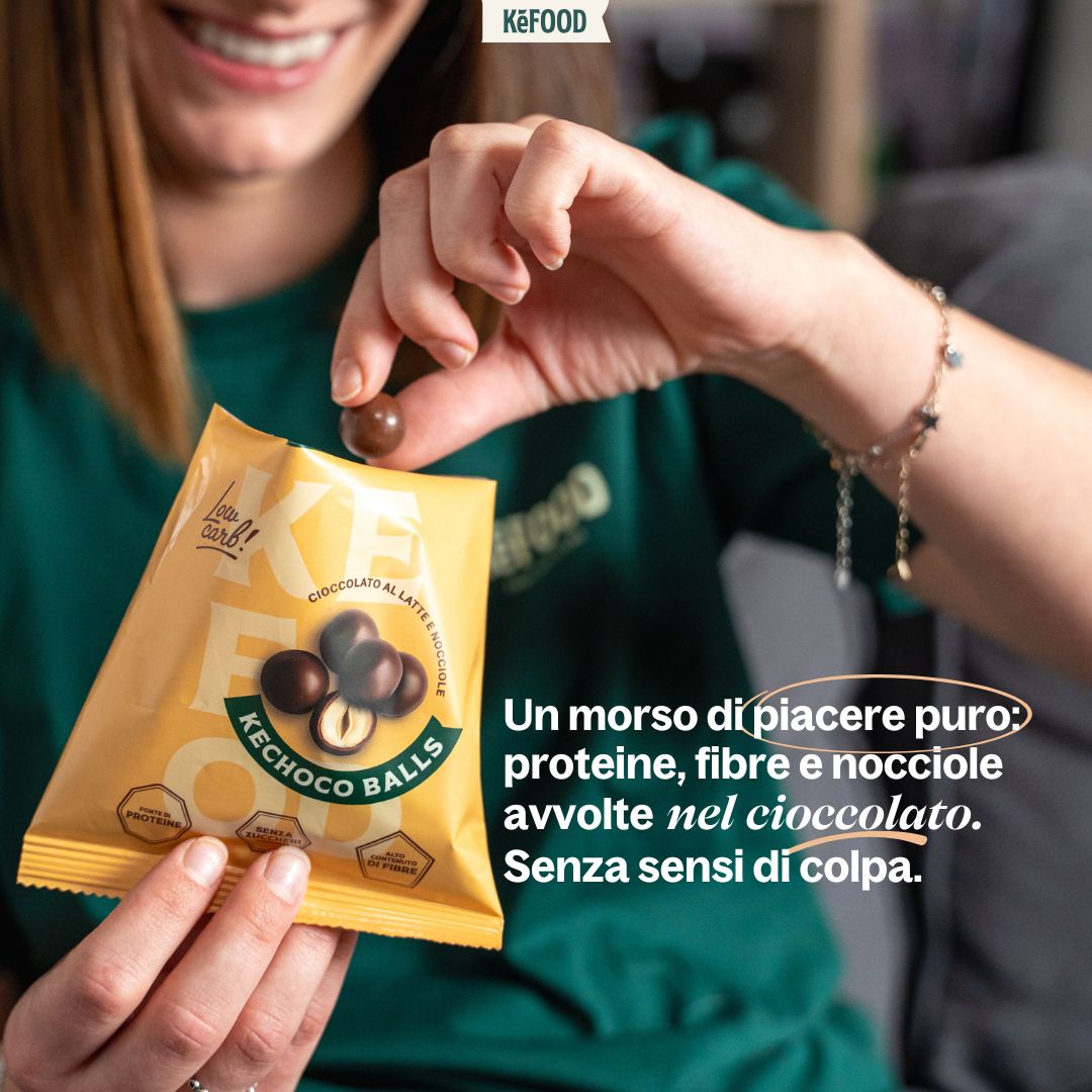 KECHOCO BALLS - PRALINE PROTEICHE DI CIOCCOLATO E NOCCIOLE BOX DA 10 PZ (KETO FRIENDLY)