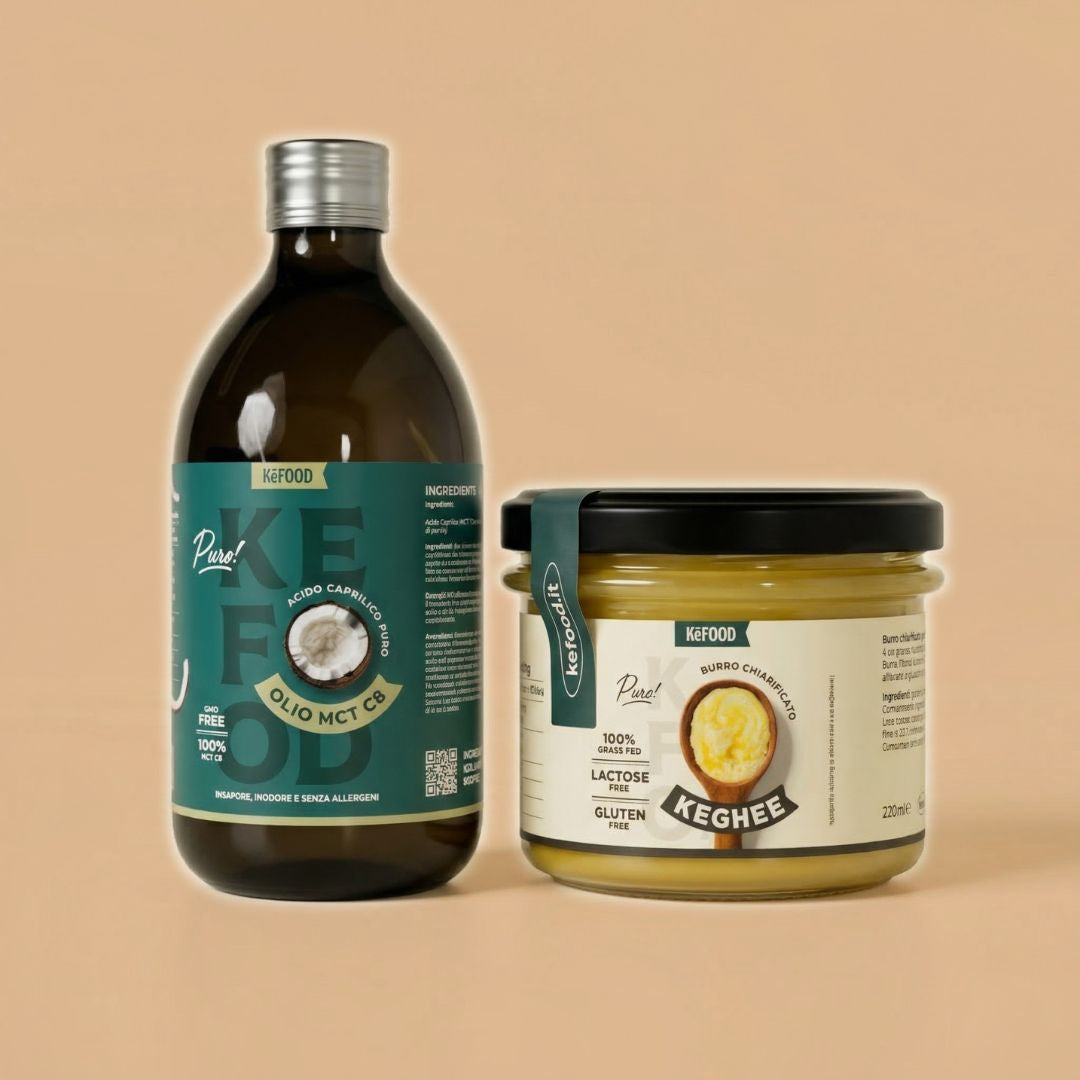 Bundle bulletproof coffee Kefood: olio MCT C8 e burro chiarificato ghee