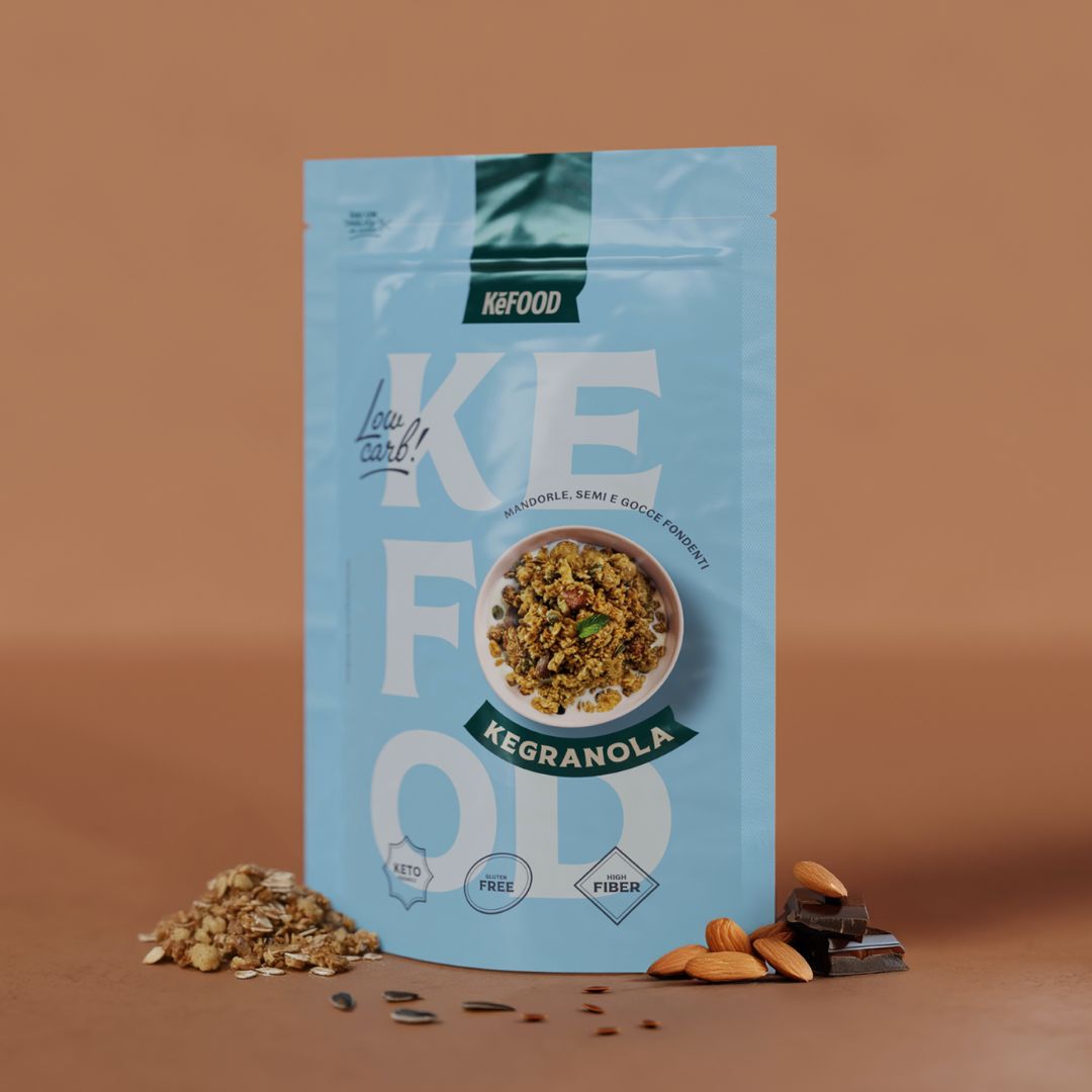 GRANOLA KETO SENZA ZUCCHERI CON GOCCE DI CIOCCOLATO 225G