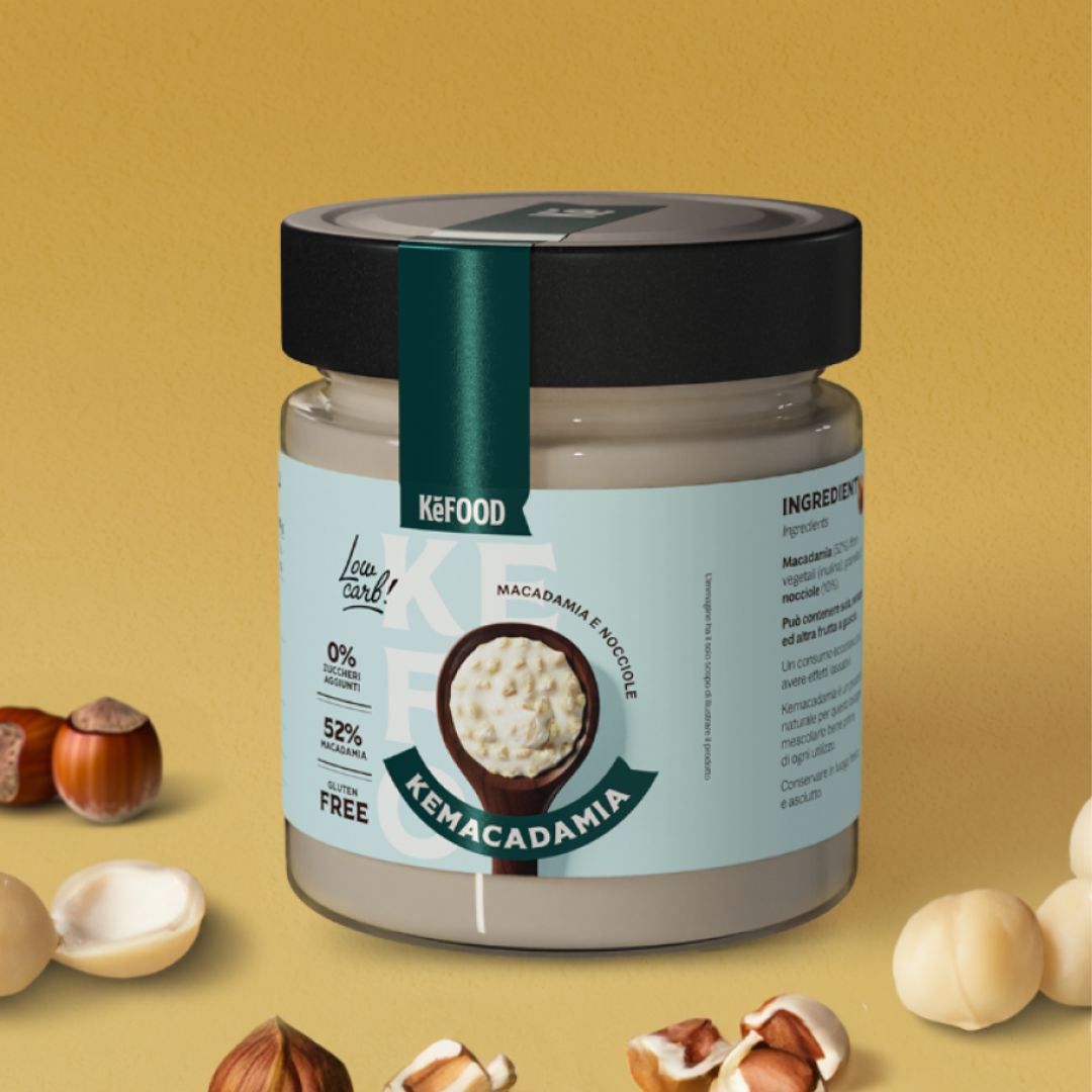 KEMACADAMIA 250G CREMA MACADAMIA E GRANELLA NOCCIOLE SENZA ZUCCHERO