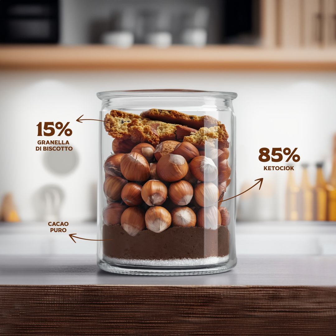 KETOCIOK BISCUITS 250G CREMA NOCCIOLE IGP CACAO E GRANELLA DI KEBISCOTTO