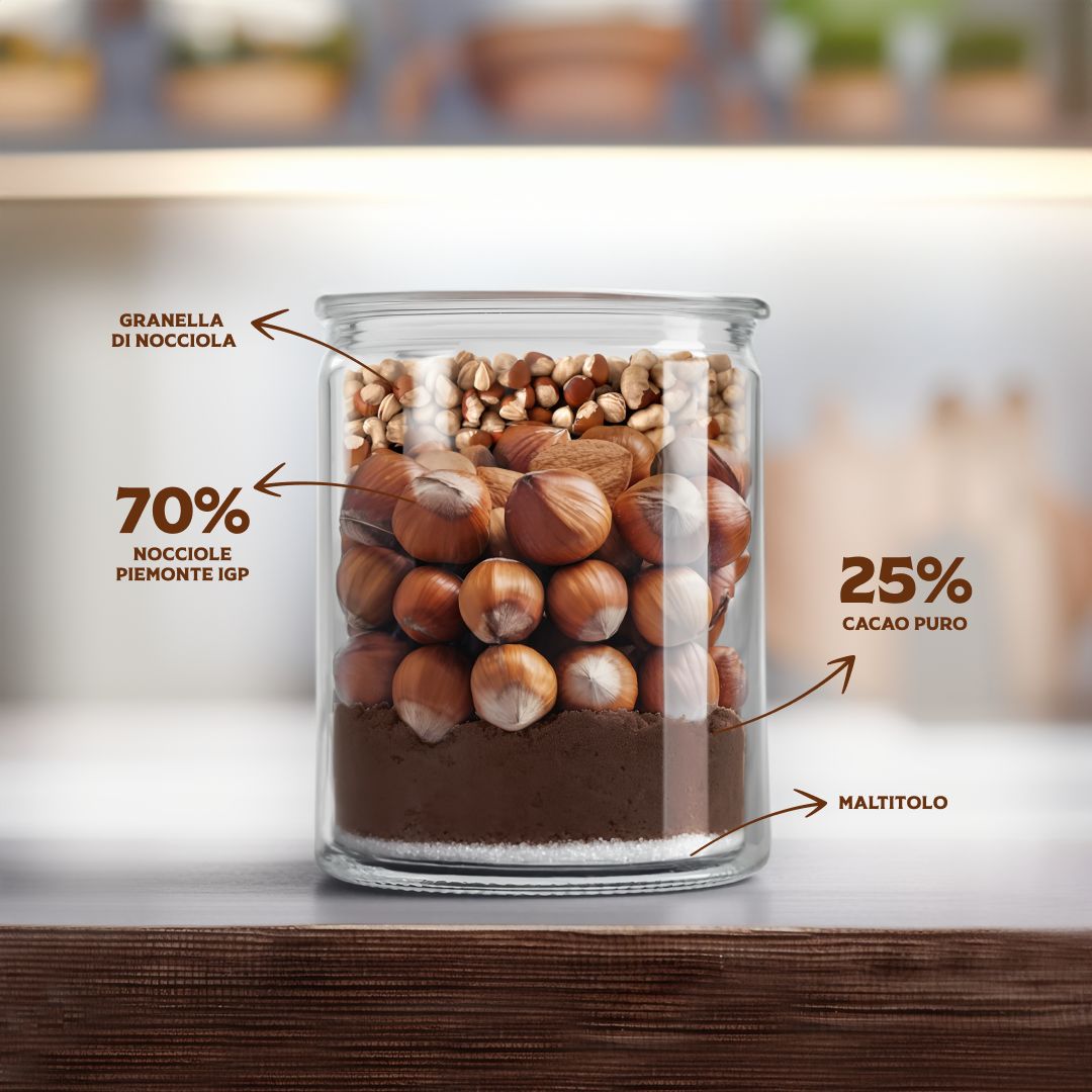 KETOCIOK CRUNCHY 250G CREMA CON GRANELLA NOCCIOLE E CACAO SENZA ZUCCHERO