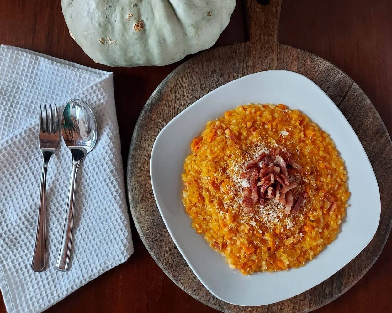 Risotto zucca e pancetta