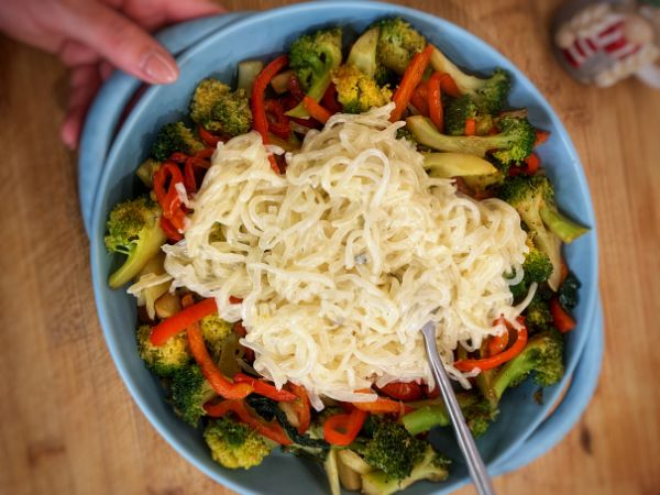 Spaghetti ai Formaggi con verdure