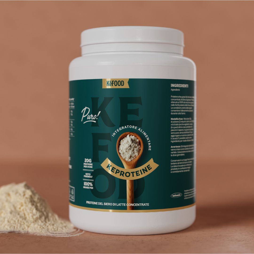 proteine in polvere whey grass fed dai pascoli della nuova zelanda senza dolcificanti e additivi pure al 100% di kefood