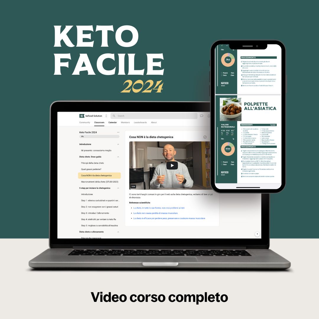 KETO FACILE (2024) - VIDEO CORSO COMPLETO SU CHETO E LOW CARB