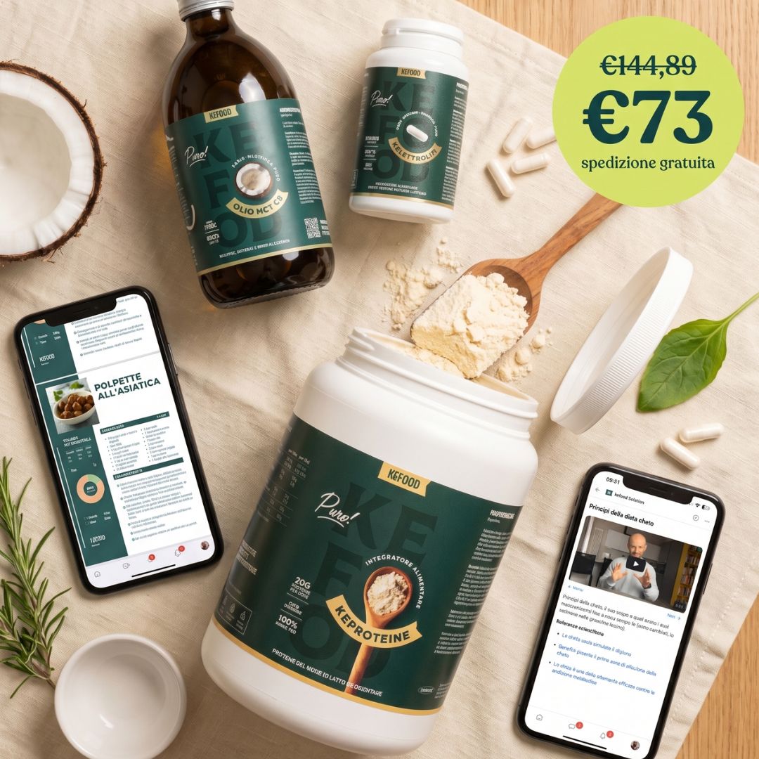 STARTER PACK DIETA CHETO: INTEGRATORI ESSENZIALI, VIDEO CORSO E RICETTARIO